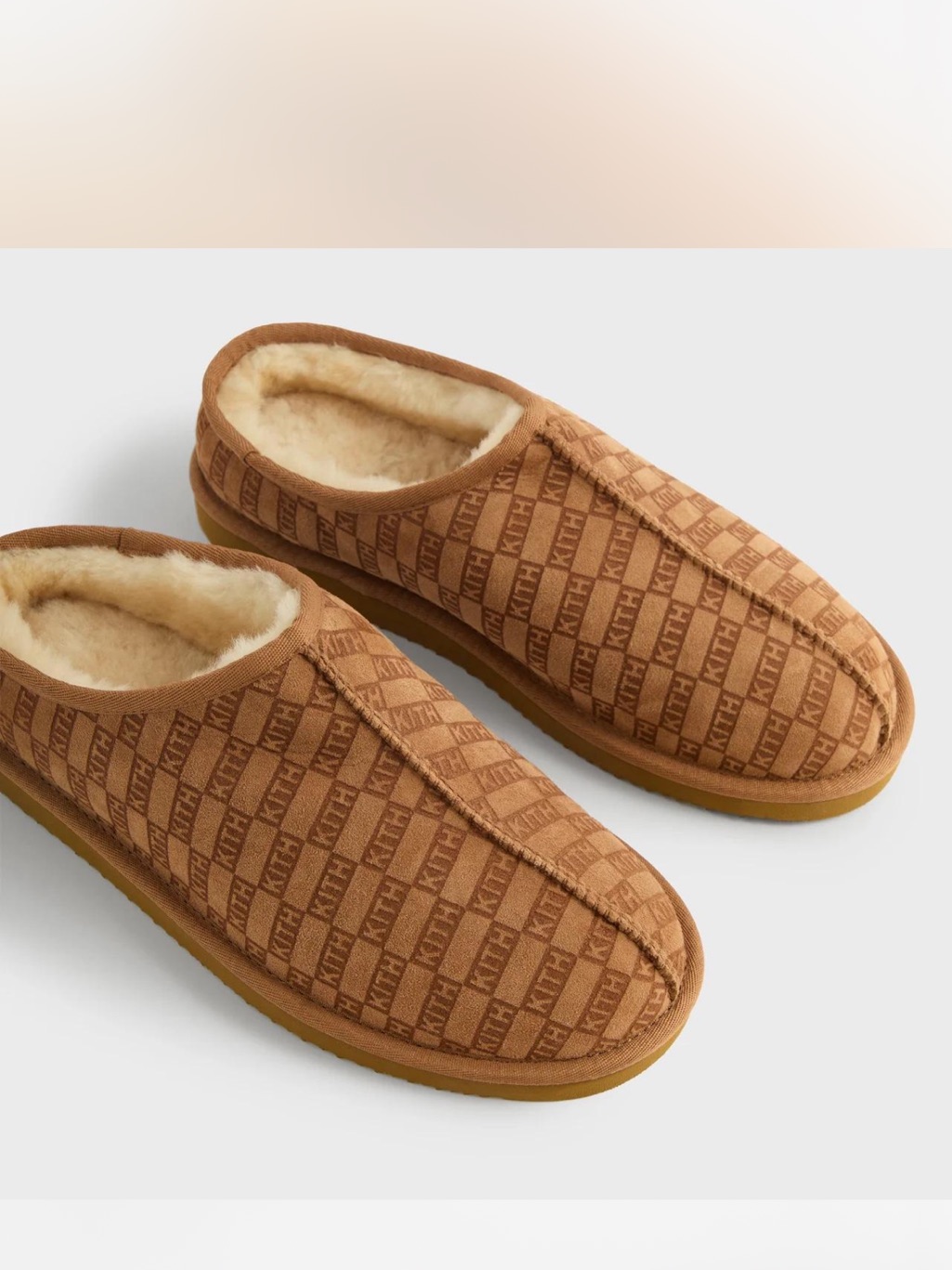 Kith Tan Shearling-Lined Slippers